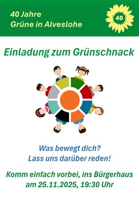 Grünschnack am 25. November 2025 um 19:30 Uhr im Bürgerhaus (Am Bahnhof 2)